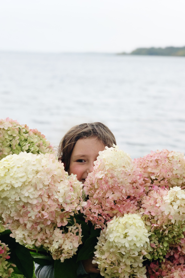 How to easily make a stunning dried hydrangea fall "wreath" for your front door.