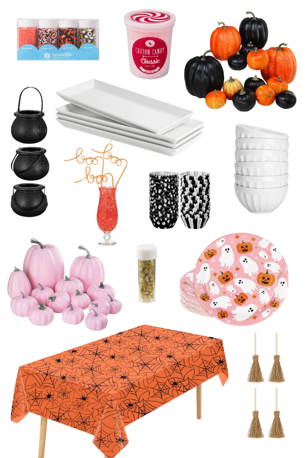 Shop all the ingredients to create an easy Halloween table setting for kids.