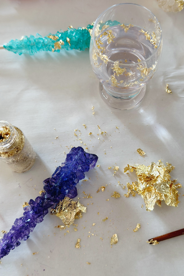 Transform rock candy into gem-inspired jewelry for a "She's a Gem" party using just a few materials.